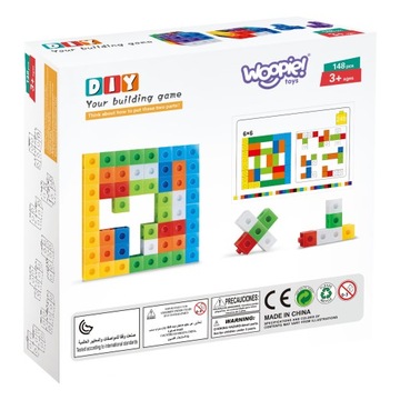 KLOCKI NAUKA LICZENIA UKŁADANKA DODAWANIE TABLICZKA MNOŻENIE 148 el WOOPIE