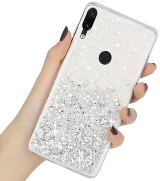 ETUI BROKAT DO XIAOMI REDMI NOTE 7 GLITTER + SZKŁO