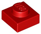 LEGO Płytka - plate 1x1 (3024 ) czerwona 10szt