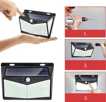 СОЛНЕЧНАЯ ЛАМПА С ДАТЧИКОМ ДВИЖЕНИЯ И СУМЕРКА 208LED