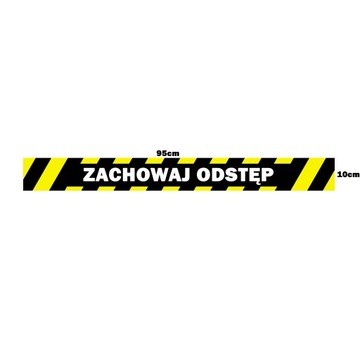 Naklejka na podłogę do sklepu ZACHOWAJ ODSTĘP 1szt