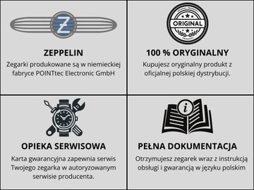 NOWY ORYGINALNY Zegarek męski Zeppelin 7036-1 + Grawerunek