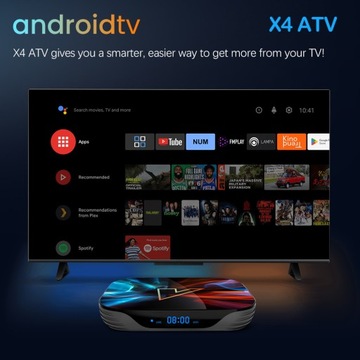 Декодер X4 ATV androidtv 11 Smart TVBox Amlogic S905X4