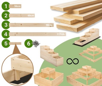 Ящик для овощей угловой приподнятый, деревянный огород 54х120х120 ЭКО
