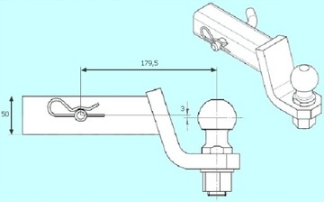 HAK HOLOWNICZY USA ADAPTER OBNIŻANY 50x50mm KULA
