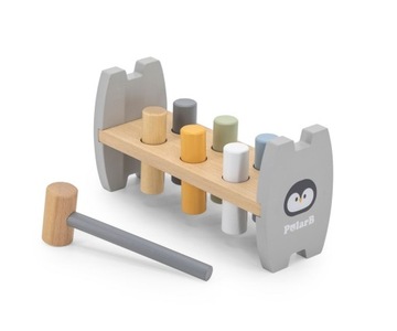 VIGA POLARB DREWNIANY PRZEBIJAK WBIJAK Z MŁOTECZKIEM PINGWINEK MONTESSORI