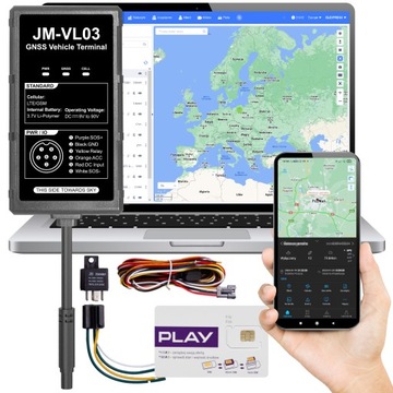Lokalizator GPS 4G Odcięcie Paliwa Zapłonu Śledzenie WWW Aplikacja 10 lat