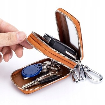 skórzane etui portfel na klucze kluczyki zamki