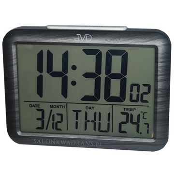 Budzik cyfrowy JVD RB27.2 data temperatura 2 alarm