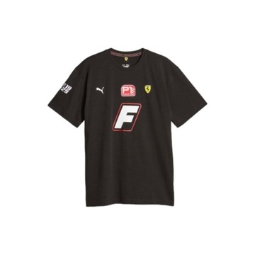 PUMA KOSZULKA MĘSKA T-SHIRT FERRARI RACE GARAGE CREW TEE CZARNA r.L