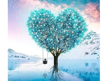 Алмазная вышивка, Картина, Алмазная Мозаика Алмазная картина, ДЕРЕВО - СЕРДЦЕ