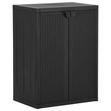 vidaXL Szafka ogrodowa, czarna, 65x45x88 cm, rattan PP
