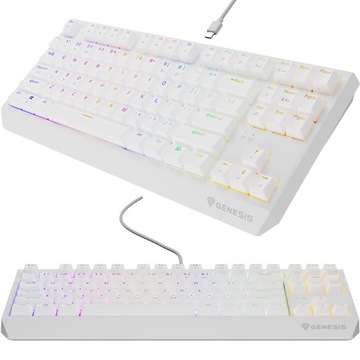 Klawiatura Mechaniczna GENESIS Thor 230 TKL Hot Swap RGB Outemu Red Biała
