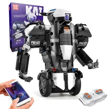 Klocki Technic Zdalnie Sterowany ROBOT RC POLICYJNY Kai na Pilota APLIKACJA