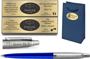 PARKER DŁUGOPIS JOTTER NIEBIESKI GRAWER TABLICZKA