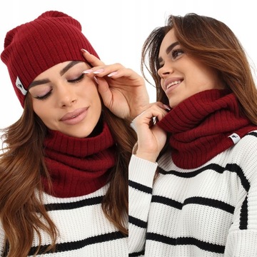 CZAPKA SMERFETKA BEANIE LEKKA POLSKA BORDOWY 2427