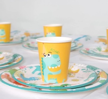 KUBKI urodzinowe Dinozaury DINO 6szt