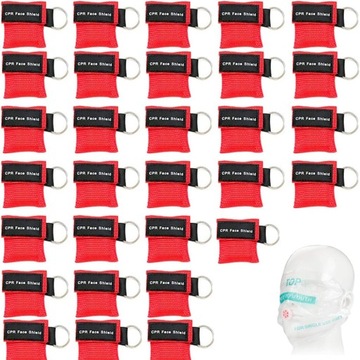 BRELOK RATOWNICZY PIERWSZA POMOC RATOWNICTWO DO KLUCZY CPR CZERWONY 30 SZT