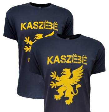 T-SHIRT MĘSKI GRANATOWY BAWEŁNIANY KASZEBE 3XL