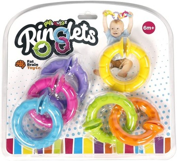 PIPSQUIGZ RINGLETS przyssawki KÓŁKA miękkie NIEMOWLĘ kolorowe TERAPIA RĘKI
