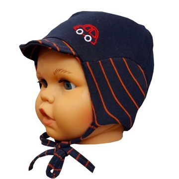 Czapka niemowlęca 42-44 cm bawełniana wiązana
