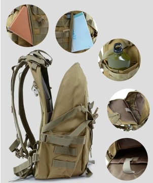 РЮКЗАК ВОЕННО ТАКТИЧЕСКИЙ ТУРИСТИЧЕСКИЙ ГОРОДСКОЙ ЧЕРНЫЙ +ФЛАГ +КАРАБИН