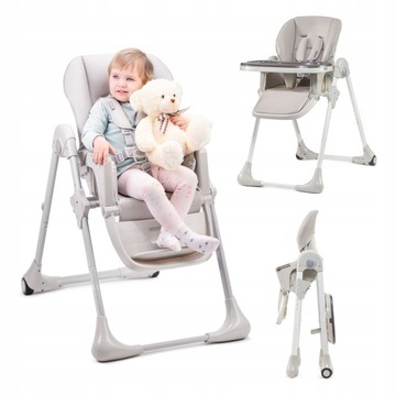 KINDERKRAFT Krzesełko do karmienia tacka Kinderkraft YUMMY grey
