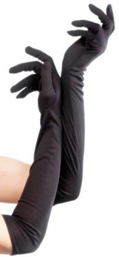 Rękawiczki karnawałowe czarne długie 45cm
