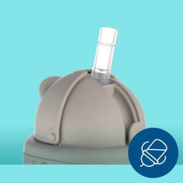 CANPOL СЕРЕБРЯНАЯ КРУЖКА, БУТЫЛКА С ВЕСОВОЙ СОЛОМОЙ