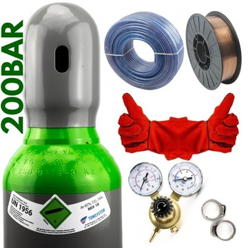 ZESTAW – MIX BUTLA 8L/200 BAR (ARGON 82%+ CO2 18%-PEŁNA)+AKCESORIA+DRUT 0,8