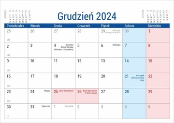 Календарь 2024 на столе МНОГО МЕСТА ДЛЯ ПЛАНИРОВАНИЯ.