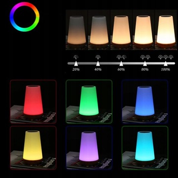 BEZPRZEWODOWA BIURKOWA LAMPKA NOCNA DLA DZIECI DOTYKOWA RGB USB PILOT