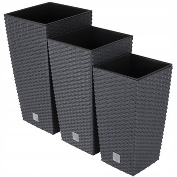 3x DUŻA DONICA OGRODOWA RATTANOWA DONICZKA RATTAN