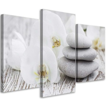 OBRAZ TRYPTYK Orchidea Kamienie Zen Spa 150x100