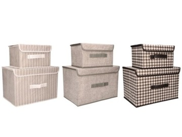 Набор из ДВУХ текстильных ОРГАНИЗАТОРОВ с крышками для ГАРДЕРОБА