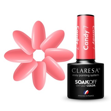CLARESA KORALOWY LAKIER HYBRYDOWY CANDY 7 5ml