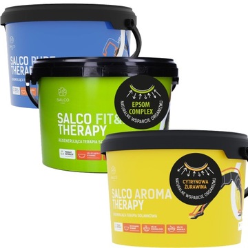 Sól regeneracyjna do kąpieli Salco 3x3kg Cytrynowa Żurawina + Epsom Complex