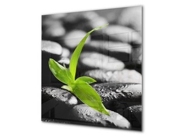 panel szklany dekor 50x55 D krople wody kamień