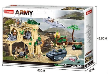 Кирпичи Макет БИТВА ЗА ИВО ДЖИМА АРМИЯ 9 ФИГУРОК + ТАНК + БАРЖА + 2 ОРУЖИЯ LEGO