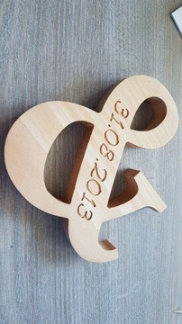 Буквы деревянные, деревянные буквы с гравировкой, 25 см.