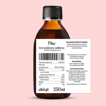 Ocet malinowo jabłkowy 100 ml Olini