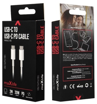 Szybki Kabel USB-C 2m do Samsung Xiaomi Huawei 20W
