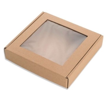 PROSTOKĄTNE pudełko z okienkiem 21x15x3 cm NA PIERNIKI karton fasonowy