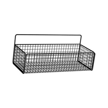 Подвесной настенный органайзер, сплошной, сталь, проволочная корзина, черный, L, с наклейкой