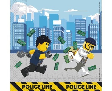 SERWETKI dekoracyjne LEGO CITY klocki urodziny 16x