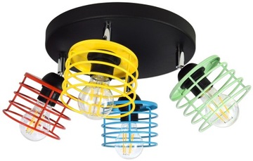 Lampa sufitowa żyrandol plafon dzieci loft kolory