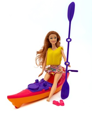 Кукла Кайбиби КАЯКИНГ в лодке-каяке + обувь для весла на байдарке Капок