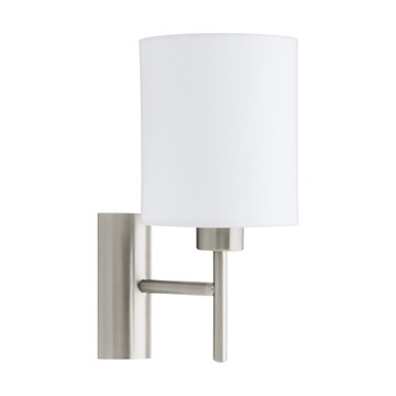 Eglo Lampa ścienna kinkiet z abażurem Pasteri Biała E27 IP20 60W wewnątrz