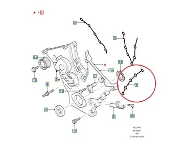 USZCZELKA LEWA POKRYWY ROZRZĄDU FORD 3,0 V6 (OE)