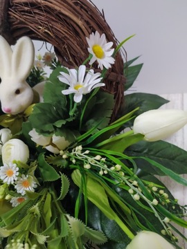 Украшение с ПАСХАЛЬНЫМ зайцем на могилу, кладбище, композицию на тарелку.